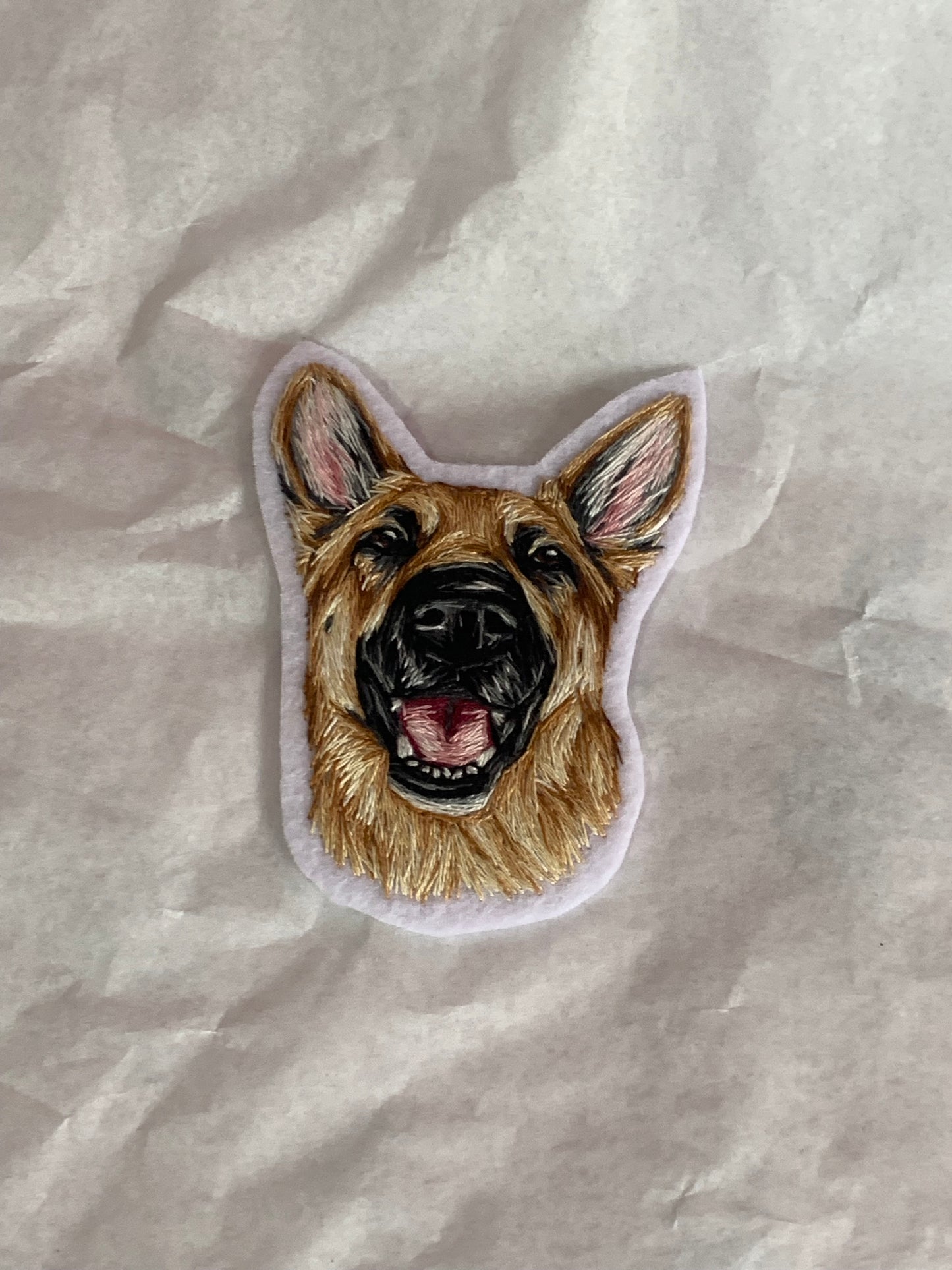 Hand Embroidered Pet Portrait Sew on Patch