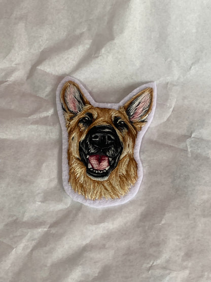 Hand Embroidered Pet Portrait Sew on Patch