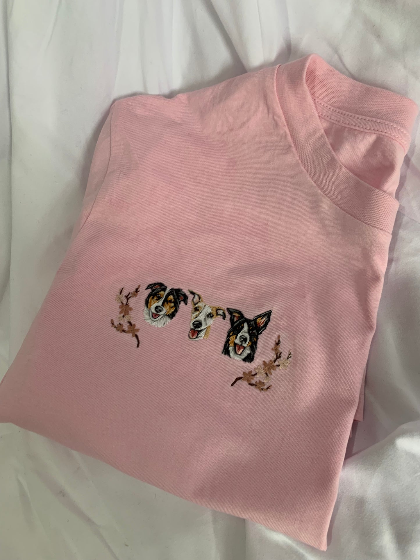 Hand Embroidered Pet Portrait T-shirt
