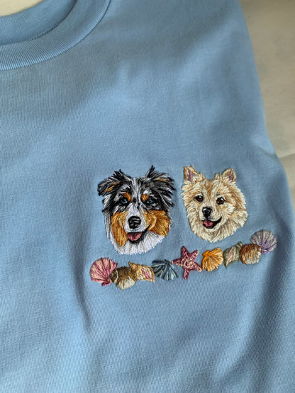 Hand Embroidered Pet Portrait T-shirt