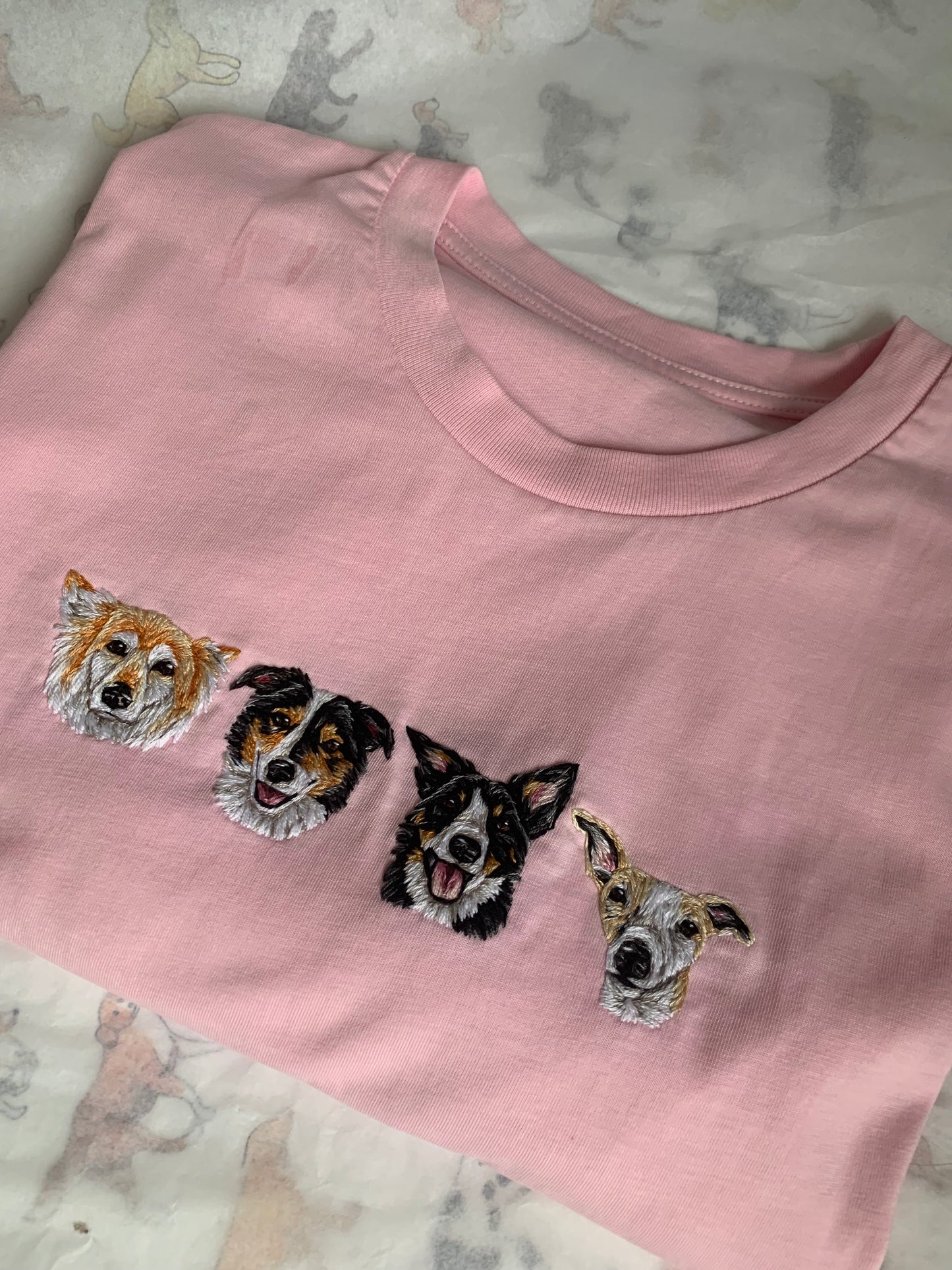 Hand Embroidered Pet Portrait T-shirt