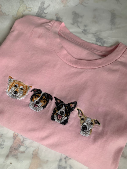 Hand Embroidered Pet Portrait T-shirt