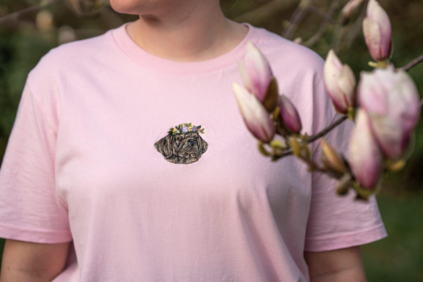 Flower Crown Pet Portrait T-shirt