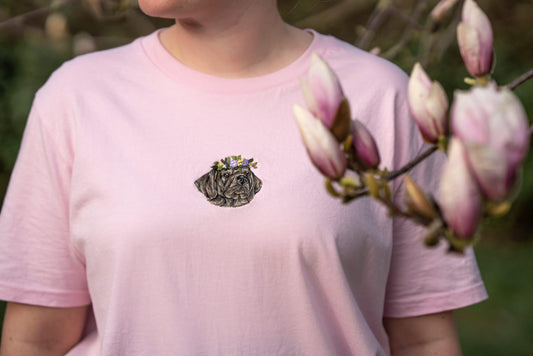 Flower Crown Pet Portrait T-shirt