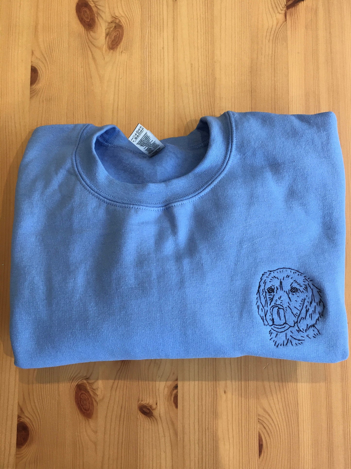 Hand Embroidered Outline Pet Portrait Sweatshirt
