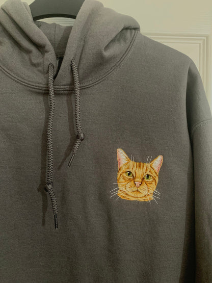 Hand Embroidered Pet Portrait Hoodie