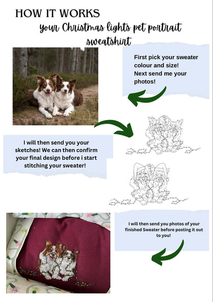 'Christmas Lights' Pet Portrait Sweatshirt