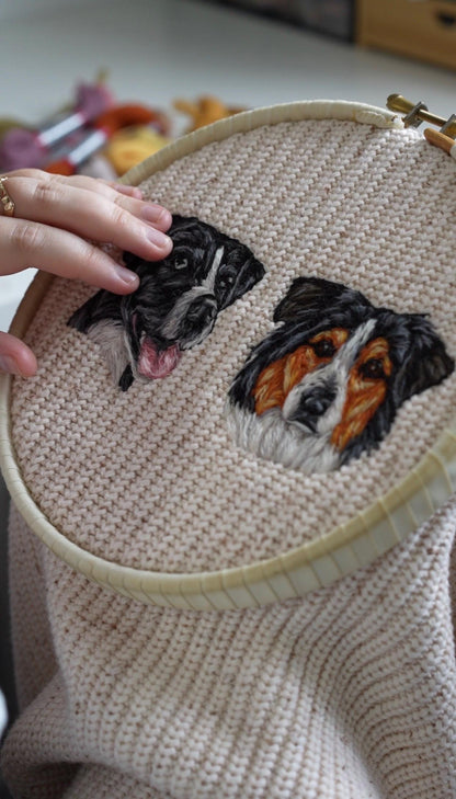 Hand Embroidered Pet Portrait Chunky Knit Jumper