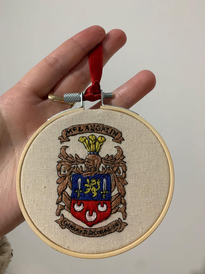 Hand Embroidered Family Crest