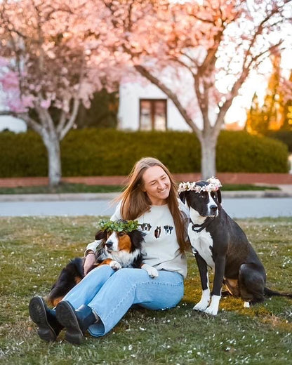 Flower Crown Personalised Pet Portrait Sweater