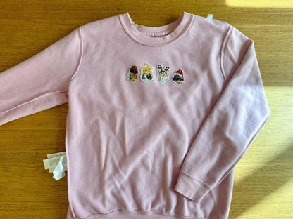 Kids Christmas pet portrait jumper,