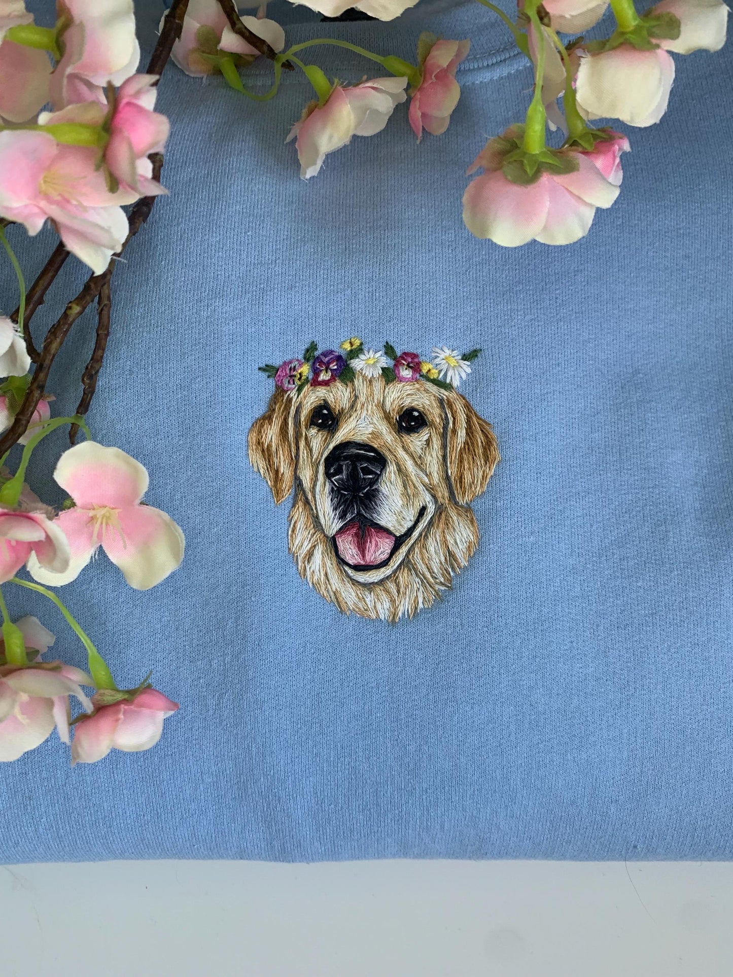 Flower Crown Personalised Pet Portrait Sweater