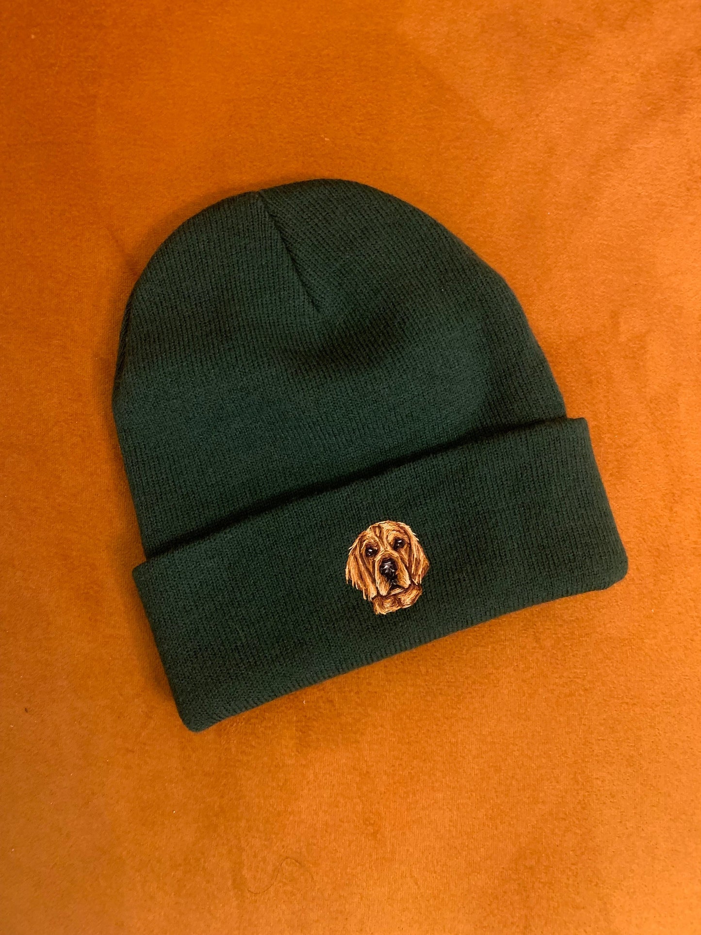 Hand Embroidered Pet Portrait Beanie