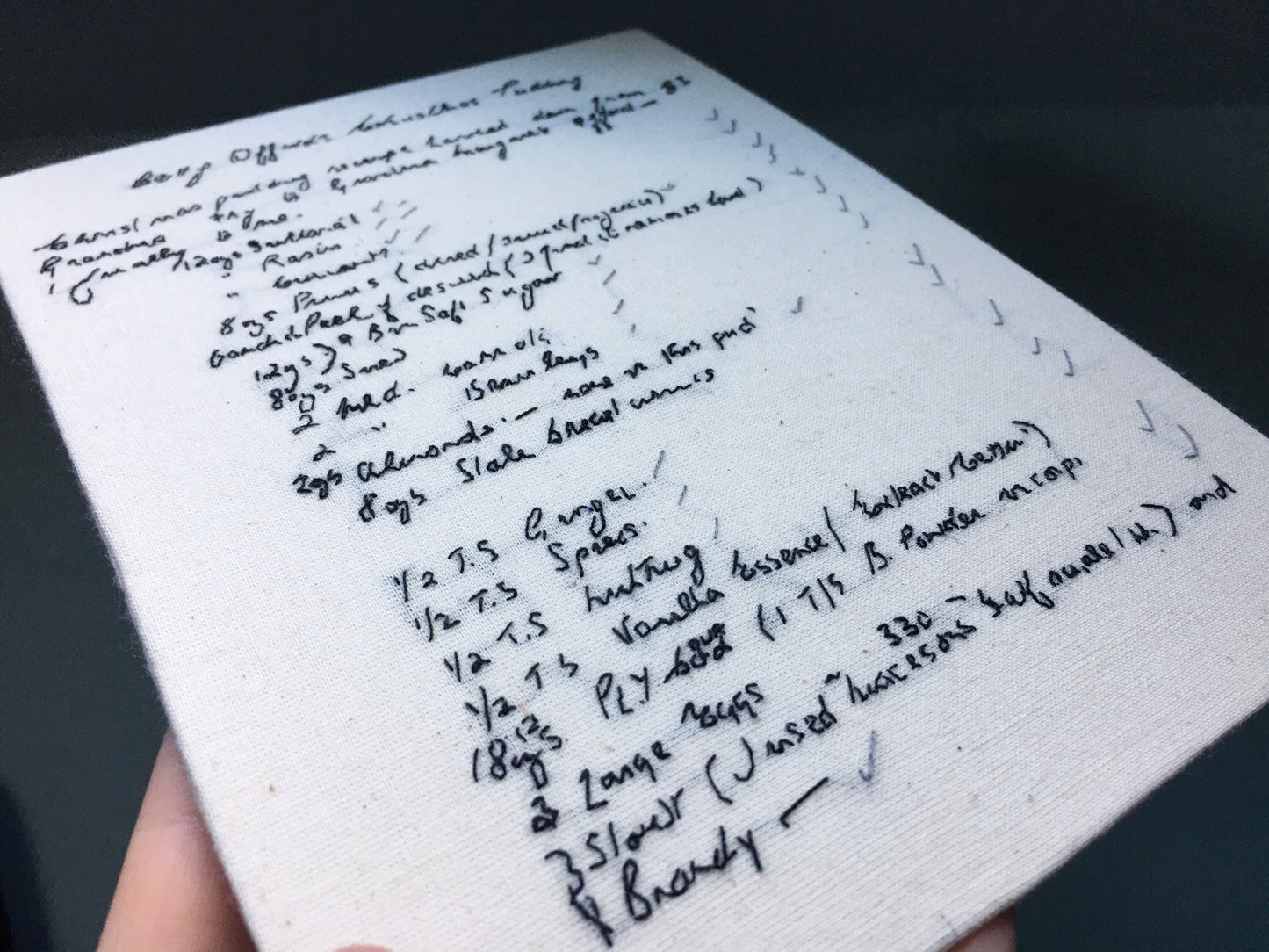 Hand Embroidered Handwriting Replica