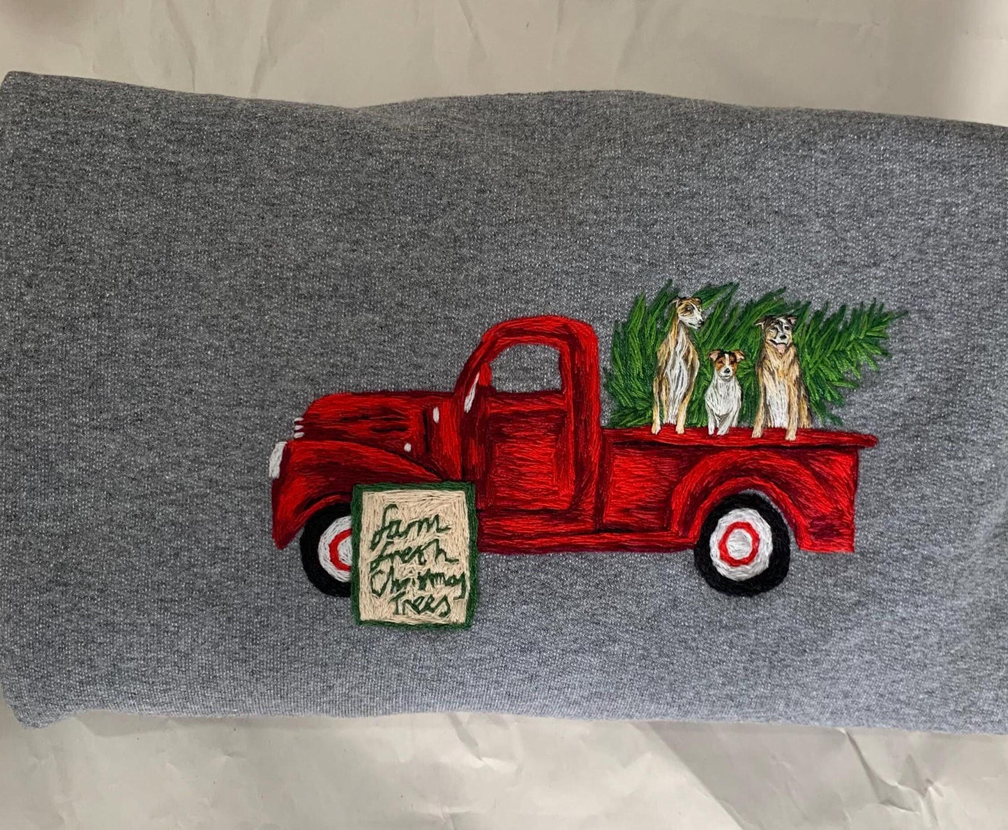 'Christmas Truck' Pet Portrait Sweater