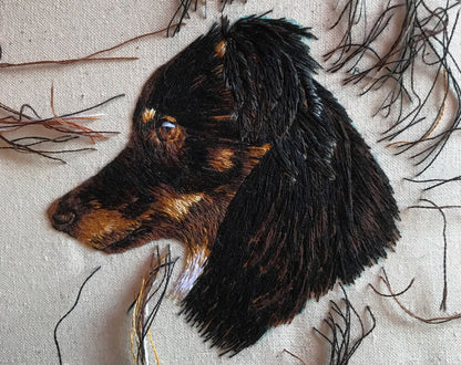 Hand Embroidered Pet Portrait
